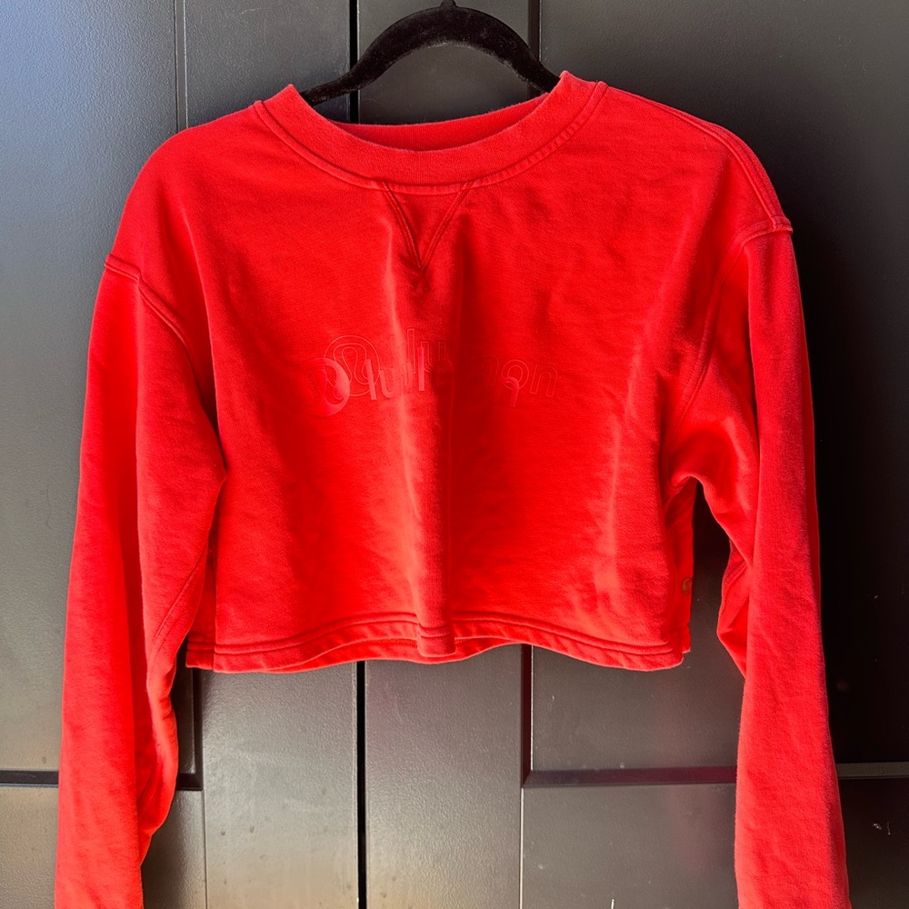 Lululemon Red Cropped Sweatshirt